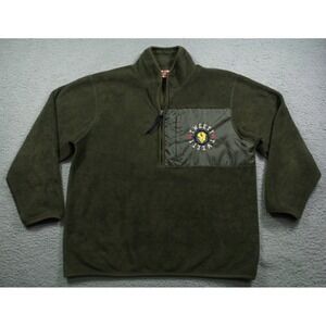 Vintage‎ Looney Tunes Sweatshirt Womens Size Large Green Fleece Tweety 1/4 Zip